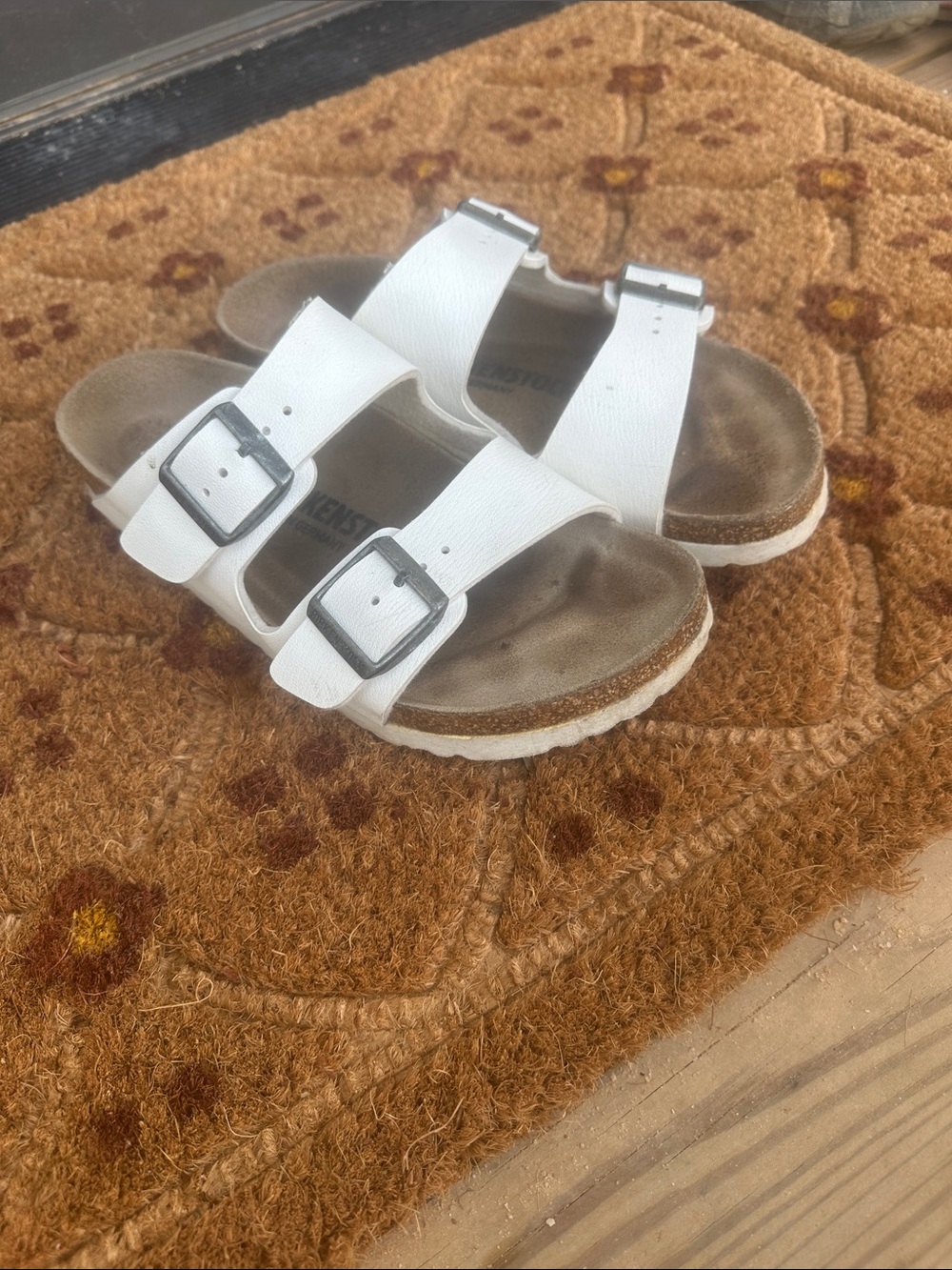 Birkenstock Kids White Double-Buckle Sandals